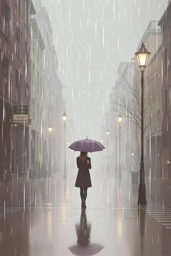 下雨天 短剧竖版封面